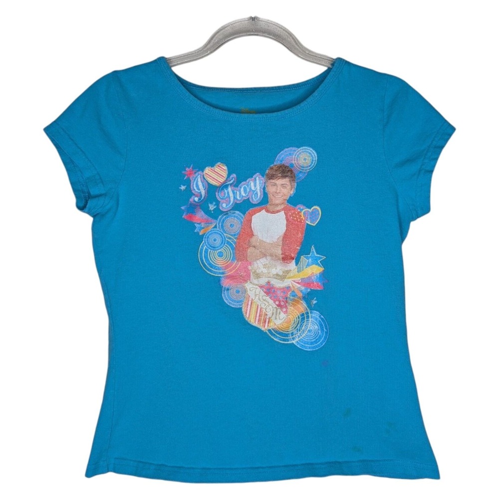 Disney High School Musical 2 Girls Shirt Large 10/12‎ I Love Troy Zac Efron Y2K